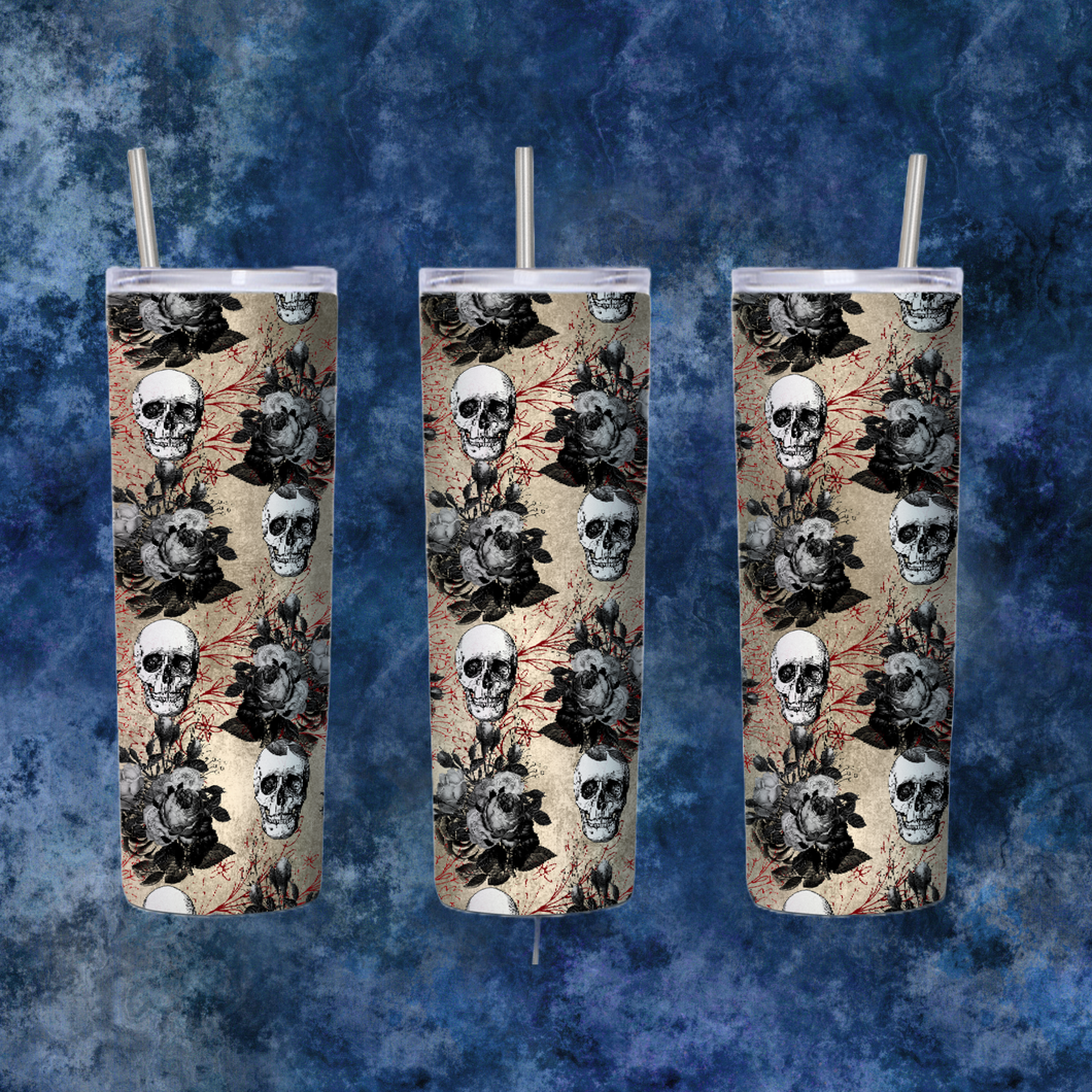 Tan Skulls Tumbler